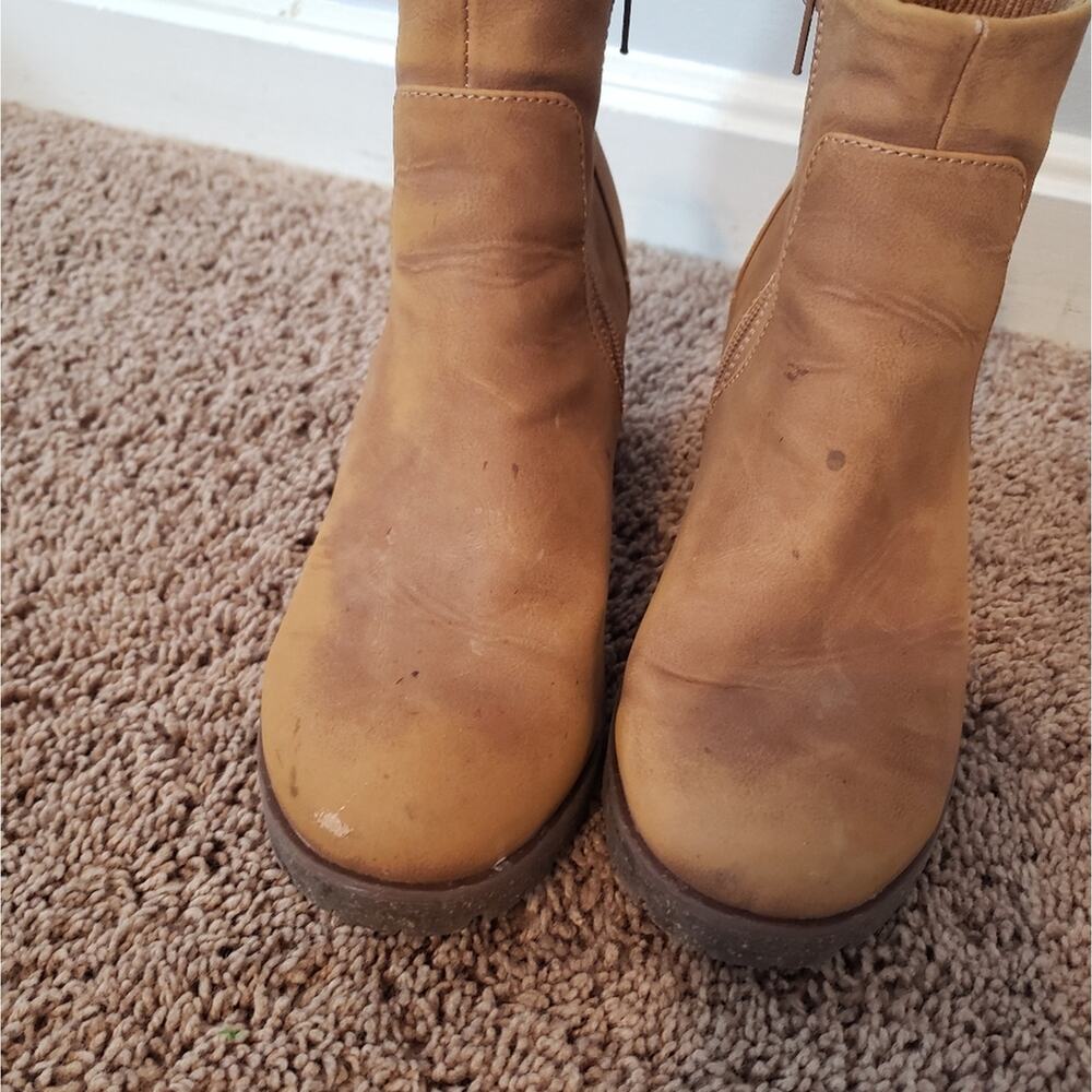 Kork-ease korks esmerelda chunky heel suede ankle boot y2k tan 7 - Picture 2 of 9